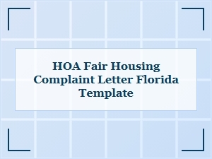 Florida Fair Housing Complaint Letter Template