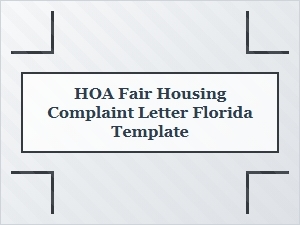 Hoa Fair Housing Complaint Letter Florida Template