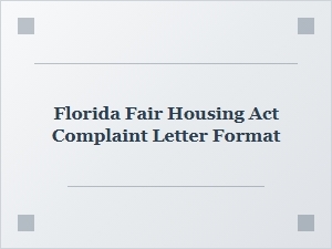 Florida Fair Housing Act Complaint Letter Template