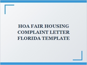 Hoa Fair Housing Complaint Letter Template Florida