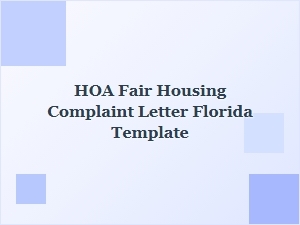 Hoa Fair Housing Complaint Letter Florida Template